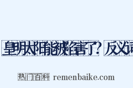 皇明太阳能被陷害了？反义词是什么意思的图片